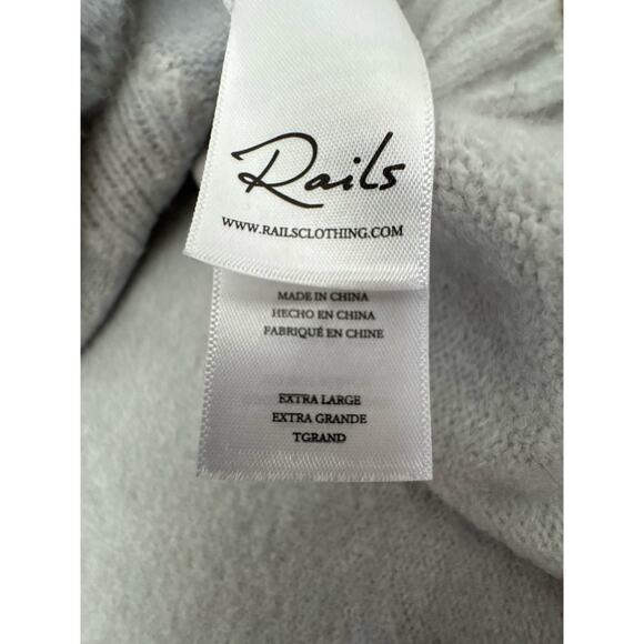 Rails Perci Cashmere Cotton Blend Baby Blue White Star Crewneck Sweater X-Large - Picture 4 of 10